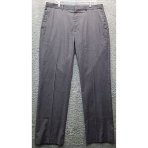 Axist Mens Dress Pants 36X32 Gray Pockets Mid Rise‎ Ultra Bengaline Flat Front